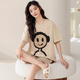 Fuxinkang-Paar Pyjamas Pure Cotton Shorts Shorts für Sommer Männer und Frauen Süßes und niedlicher Cartoon Großgröße kann außerhalb von Heimbekleidungsanzug AM-686 XL getragen werden-Frauen [High 165-170-Gewicht 120-140]