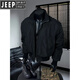 JEEP SPIRIT2025 new navy blue bomber jacket men's spring and autumn silhouette stand collar short American baseball uniform brown cotton jacket XL 135-150Jin Jin equals 0.5 kg