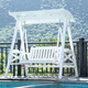 Aoyanlai Outdoor Swing Stuhl, Innenausfallbalkon Hängemattenstuhl, Außenhof Massivholz Freizeitschwung Doppelte Schaukelstuhl 699 graue Holzoberteile (ohne Sitzkissen)