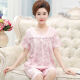 Mu fengqing pijama de madre de mediana edad para mujeres en verano algodón puro pantalones recortados de manga corta más grasa más ropa de gran tamaño para el hogar de mediana edad T3937 XL (115-135Jin [Jin iguala 0.5 kg])