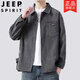 吉普（JEEP）2025秋季时尚日系夹克外套男美式复古外穿衬衫情侣百搭工装衣 6628灯芯绒【深灰+黑色】2件 M