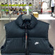 Nike (NIKE) cotton vest men's winter stand collar windproof sportswear warm cotton jacket casual sleeveless vest jacket FB7374-010 XL