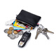 Geeignet für multifunktionale Münzen Brieftasche Herren echtes Leder Mini kleiner Brieftasche Kuhlatten-Aufbewahrungskartenbeutel Reißverschluss Coin Bag Schlüsselbeutel Schwarz schwarz
