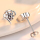 Pt950 platinum earrings, Korean style earrings for women, fashionable and creative micro-embellished heart-shaped gifts for girlfriends on Chinese Valentine's Day, light luxury love earrings