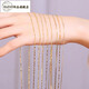 Olevo 18K gold necklace women's 925 sterling silver gold-plated chain colored gold plain chain thin naked chain clavicle chain without pendant accessories snake bone chain gold color 40cm