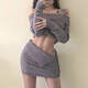 Yi Jingxuan (Yijingxuan) Nightclub A et Sassy Sart, Royal Sister, charmant et élégant haut gris, robe fille chaude sexy douce et épicée, haut gris [Suit Hot européen et américain Micro S 85-95jin [Jin est égal à 0,5 kg]