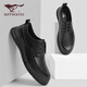 Seven Wolves official men's toe layer cowhide leather shoes men's casual shoes business workplace formal shoes men's black 40