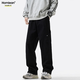 Homlean American Pure Cotton Casual Pants de primavera y verano Nicho de verano Marca de tendencia Ropa Ropa Ropa Long Pantalones HS60 Negro 2xl