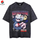 
Jueslang animation full-time hunter hunter x hunter retro old summer cotton washing short-sleeved T-shirt for men and women washing black B1301 XL