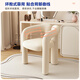 Qiuban internet celebrity makeup stool girls bedroom light luxury high-end cloakroom dressing table manicure backrest designer horn chair internet celebrity chair beige - velvet