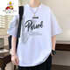 Scarecrow (mexikanisch) kurzärmelige Männer Sommer Lose Modemarke Briefe Gedrucktes runde Hals-obere halbe Ärmel T-Shirt American Casual Herren T-Shirt 693 Black M etwa 80-100 Jin [Jin Equals Equals 0,5 kg] kann getragen werden