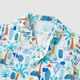 YEEHOO children's shirt short-sleeved summer outdoor boys versatile shirt casual seaside resort style floral shirt Sunny Beach 130 cm