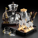 Zhengyang Lazy Tea Set Glass Automatic Complete Set Home Magnetic Tea Making Artifact Modern Tea Cup Office Meeting Guests Drinking Tea Smooth Sailing Brown-Single Host