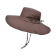 Fourdatry9207 Hombo de pescador Hombres de verano Big Brim Sunshade Sombrero al aire libre Protección solar Sol Bolsero Ayerán Men Moving Bicycle 9207 Nanny Green