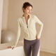 He Jian Gong stand collar zipper yoga clothing jacket women's cardigan cycling clothing quick-drying sports top long-sleeved autumn and winter running fitness clothing milk coffee color. X031 upgrade 2XL recommended 125-135 Jin Jin equals 0.5 kg