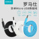 Romans Android data cable power bank charging cable MicroUSB car charger cable fast charging suitable for vivo/Xiaomi/Huawei/oppo/Redmi mobile phone white 1 meter