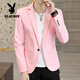 Playboy (PLAYBOY) solid color suit men's casual suit Korean style slim trend handsome small suit jacket youth single suit spring and autumn men's wear gray L (105-120Jin Jin equals 0.5 kg)