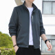 Zoshuttle Jacket Herrenjacke Top Herren Spring und Herbst Dünn Neues Solid Color Baseball Unit Stand Collar Trendy Casual Coats in 686 [schwarz] xl [Vorgeschlagen 110-125 Jin [Jin entspricht etwa 0,5 kg]]
