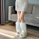 Ji Yafu leg covers for women, spring and autumn plus velvet foot covers, hot girl subculture plush pile leg socks, autumn and winter fur white fur socks, 1 piece, 40CM imitation mink velvet, one size fits all