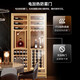 Qielong 808W red wine cabinet double-door constant temperature moisturizing ultra-thin embedded air-cooled frost-free compressor wine cabinet office home liquor and wine refrigerated display 808W rose gold + beech shelf + stainless steel cabinet
