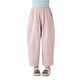 
moonkids girls summer bloomers children's wide-leg pants Korean style fashionable 2025 summer dress little girl trousers carrot sweatpants two pairs [15263 lotus root pink +15279 blue] 110 cm