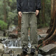 Homlean American outdoor work pants men's spring and summer loose wide-leg functional straight waterproof long trousers HT02 military green XL