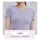 Vansydical yoga clothes for women summer professional outdoor running sports suit Pilates training breathable fitness clothes short-sleeved light purple + gray purple two-piece set XL (recommended 120-135 Jin Jin equals 0.5 kg)