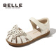 Belle Children's Shoes Summer Children's Sandals Girls Baotou Soft Soled Toddler Shoes Fashion Princess Shoes Baby Beige 29