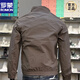 ROMON Men's Brown Jacket Stand Collar Top 2025 New Men's Casual and Handsome Small Plate Spring Jacket Men's New Black L Suitable for 110-125 Jin Jin equals 0.5 kg