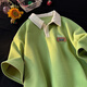 Cotton High Street Cool Feeling Polo Hals schwer kurzärmelig T-Shirt Herren Sommer Lose dünne Fünf-Punkte-Hülle Trendy halbärmelig 844 Schwarz [hohe Qualität] 3xl 160-180jin [Jin entspricht 0,5 kg]