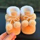 
Eaton Drew warm soft sole 0-1 year old newborn baby 9 in autumn and winter, thickened plush fluffy toddler socks cotton shoes No_Ca color (03 cherry cotton shoes) L inner length 12.5cm recommended for 12-18 months