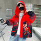 G.Duckkids Little Yellow Duck Boy Chaqueta Spring y Autumn Nezha Cloth Boys Chaqueta con capucha niños de tamaño mediano Top Red 130 Tamaño 7 ~ 8 años [120-130 cm]