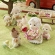Familles sylvaniennes Version japonaise jumeaux de moutons jouant des cadeaux d'anniversaire de poupée de jouet de fille maison pour les enfants