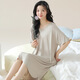 
Meijun nightgown with chest pad summer modal pajamas for women in summer thin simple short-sleeved pregnant women home clothes summer A11762 [with chest pad] M