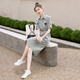 
Sibaiser 2025 summer new women's slit mid-length dress waist-hugging and slimming shirt skirt skirt