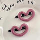 Süße süße rosa Liebe Haarnadel für Frauen Einfache und vielseitige Seite Pony Broken Hair Clip Internet Promi Haarkarte Kopfschmuck Trend C-U-Liebe Haarnadel [2 Pinks]