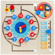 CZC early education toy wall digital clock track positioning wooden busy board 2-3-6 years old, character relationship search position