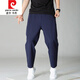 Pierre Cardin Harem Pantalons Men Lâche cordon intérieur Populaire Petit pieds Pantalons de carotte bleu caché Pantalons de sport élastique Pantalon décontracté Men Summer Black Thin Model M 100-115JIN [Jin est égal à 0,5 kg]