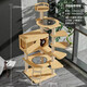 Luo Ou Mansion Cadre d'escalade pour chat Grande villa pour chat Planche à gratter multicouche pour chat Nid de chat Arbre à chat intégré Quatre saisons Capsule spatiale de célébrité Internet 135 cm Échelle à 8 étages Chat-Chat à pattes courtes disponible