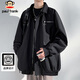 Chaqueta Paul Frank Chaqueta Casual de Primavera y Otoño para Hombre Tops Sueltos de Marca de Moda para Hombre Negro XL