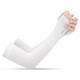 Fishing Sleeves Ice Silk Sunscreen Men and Women Summer Outdoor Driving Arm Guards Cool Breathable Thin Ice Sleeves Thumb Style-White 1 Pair