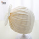 Benasi baby hat spring and autumn thin baby girl Indian hat fetal hat infant summer fontanelle hat princess fashion bow-yellow 3-18 months (40-48CM)