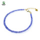Kawamori Tanzanite Bracelet for Men and Women East China Sea Crystal Agate Jade Jade Blue Gemstone Scattered Beads Faceted Disc Beads Bracelet Shape-Shaped Plain Circle Approximately 3mm