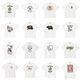 wvgapjup Human Made Cotton Pure Cotton Couple à manches courtes Cartoon Imprimé ouyang nana Le même t-shirt à cou rond 3878-conducteur de chiot de conduite blanc est sur le point de terminer la qualité de S est meilleure que les pairs