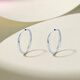 Saturday Fu PT950 platinum plain hoop earrings for women B0913483 pair, about 1.27g, birthday gift