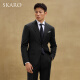 SKARO【高支数澳洲纯羊毛】高端商务西装外套男休闲单西结婚西服 黑色SKG013（单西） 44