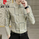 
Pierre cardin spring and autumn high-end plaid casual shirt men's long-sleeved thin shirt business slim-fit trendy shirt 9922 khaki XL (120-135Jin[Jin equals 0.5 kg])