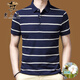 Old Man Head (Laorentou) Camiseta de manga corta de verano de alta gama para hombres algodón de algodón puro de mediana edad de la solapa casual de algodón de algodón con traje de papá de papá EK1278K-Shangqing XL 175/52