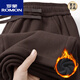 ROMON wheat ear pattern casual pants men's autumn and winter plus velvet thickened corduroy loose straight pants anti-wrinkle wide-leg new sports pants khaki spring and autumn suitable for -100-130Jin Jin equals 0.5 kg M