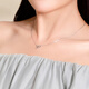 Mengjinyuan platinum necklace pt950 love interlocking pendant clavicle chain set chain as a birthday gift for girlfriend, heart to heart - 43cm - about 2.95g